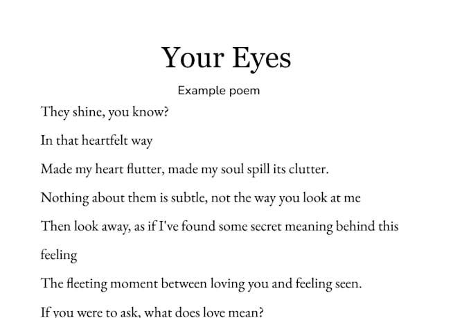 write a poem of any style, genre, or rhyme scheme